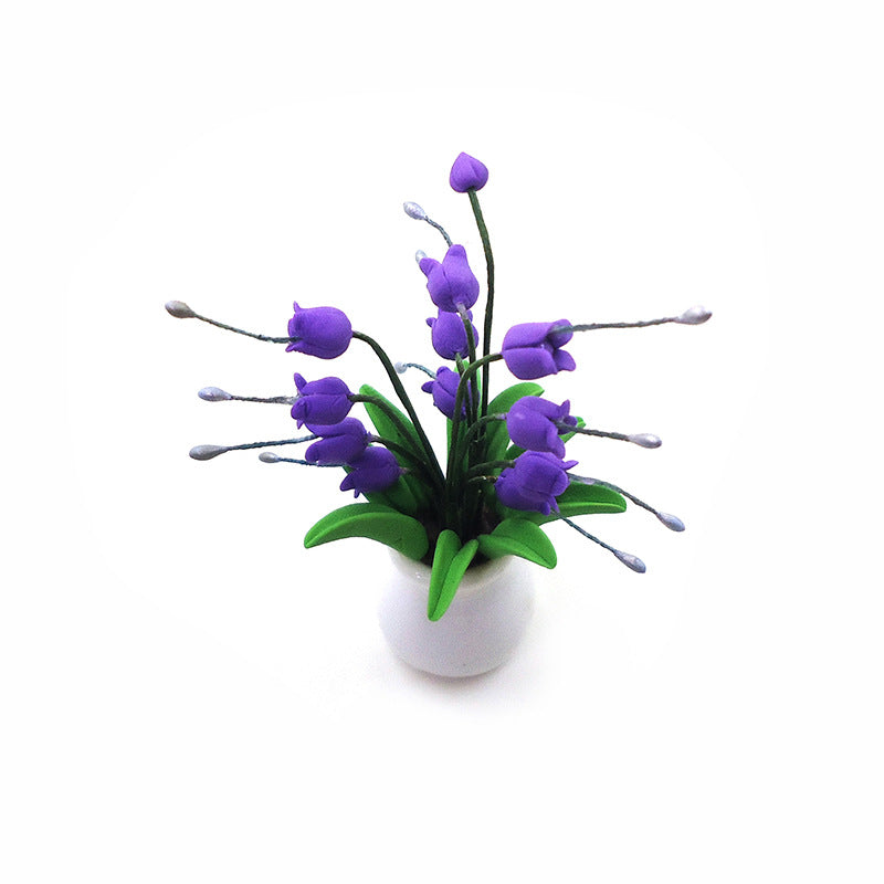 Wholesale 1:12 Dollhouse Mini Clay Flower Plant Pots